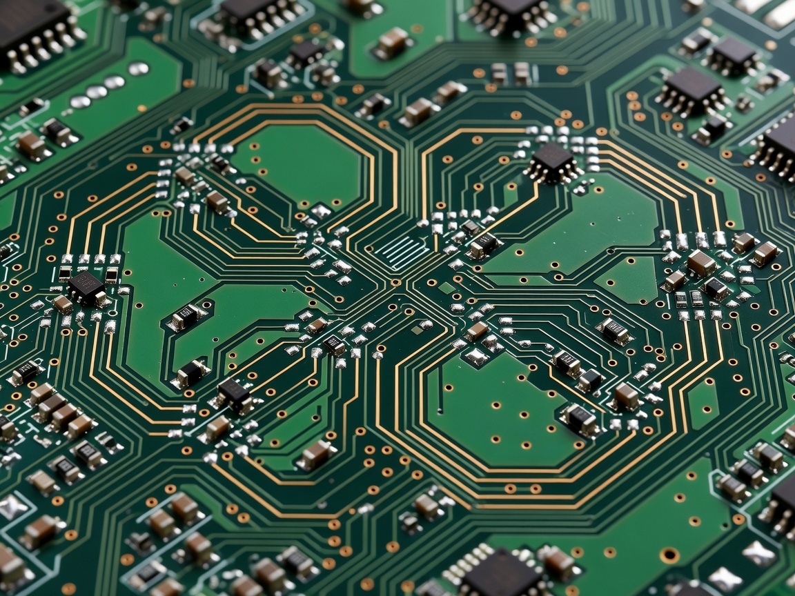 Green circuit board detail representing looping agent handoffs in a multi-agent system